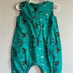 Little Green Radicals Turquoise Baby Romper flying south playset